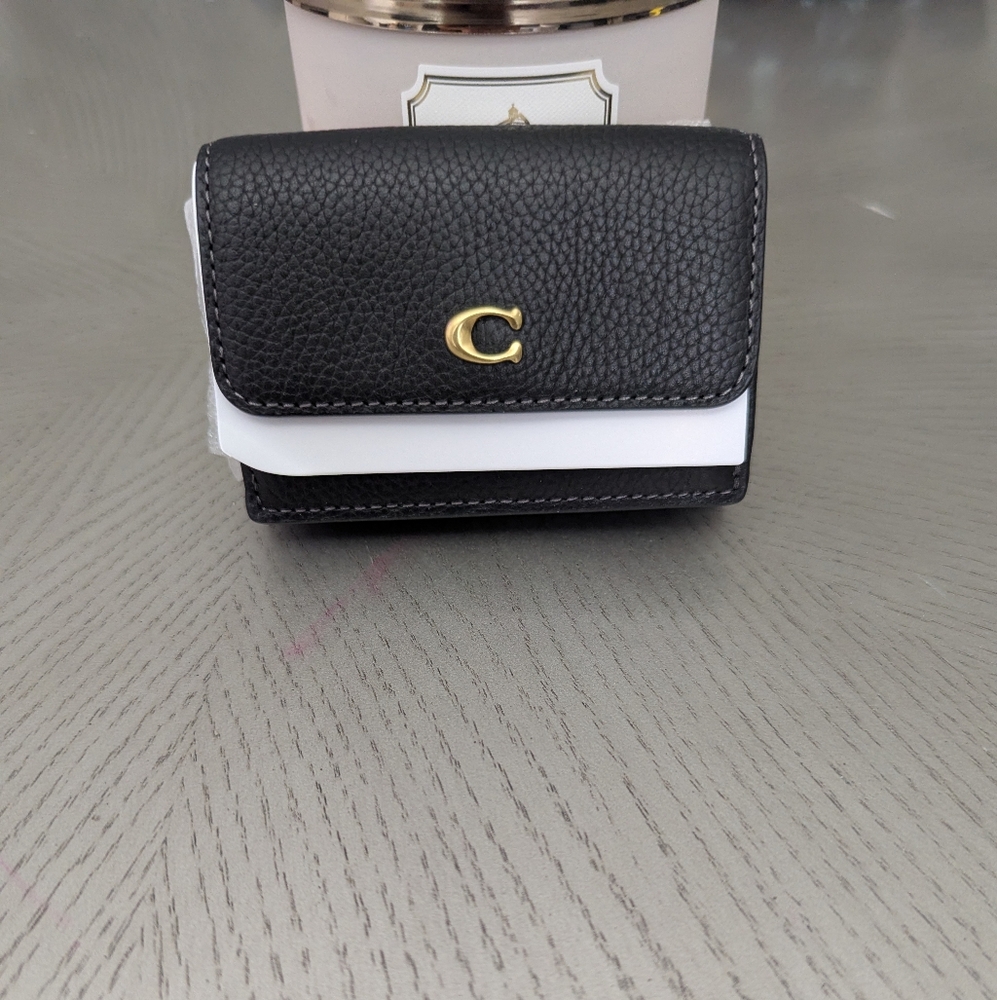 Coach Trifold Black Wallet